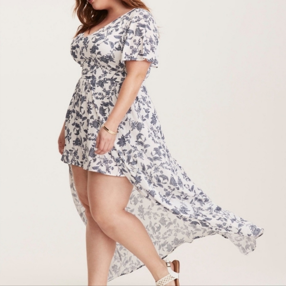 Torrid Paisley Hi-Low Romper - Picture 2 of 7